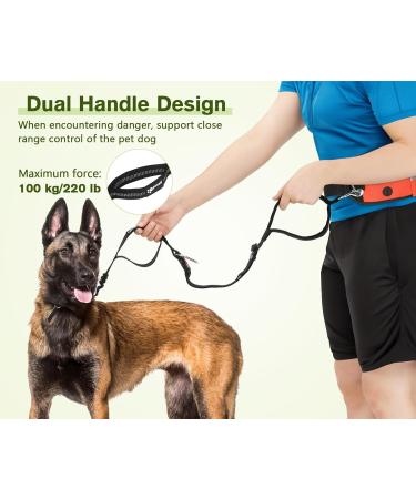 Pecute Jogging Leash for Dogs - Elastic Running Leash with Belly Belt for Large & Medium Dogs Includes Belt Bag Supports Up to 100kg - Perfect for Running & Jogging - Buy Online on SooperMarket.com