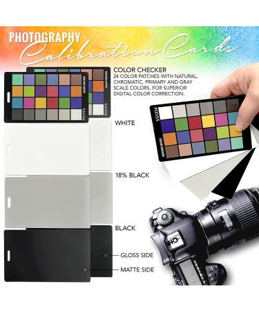12x12 Foldable White Balance Gray Reference Reflector Card Set for Photography - Pixiss 4-in-1 Color Correction Kit - Buy Online on SooperMarket.com