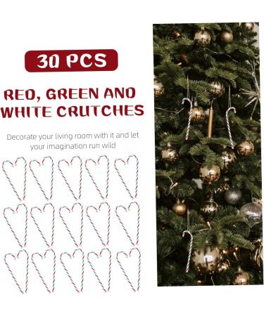 HOLIDYOYO 30pcs Simulated Candy Cane Holiday Candy Cane Christmas Party Favors Christmas Candy Props Plastic White Green Red 15X4cm - Buy Online on SooperMarket.com