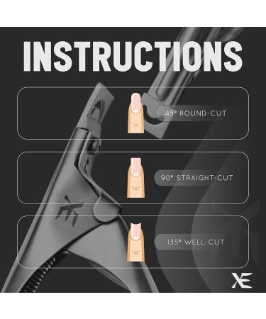 XE Stainless Steel False Nail Tip Clipper | Professional Nail Extension Tool with Coarse Nail File | Manicure Pedicure Acrylic Gel Trimmer - Buy Online on SooperMarket.com