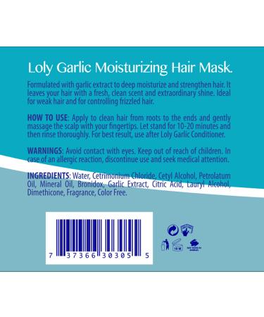 Loly Garlic Mask Treatment 16 oz - Intensive Hair Repair with Natural Garlic Extracts - Buy Online on SooperMarket.com