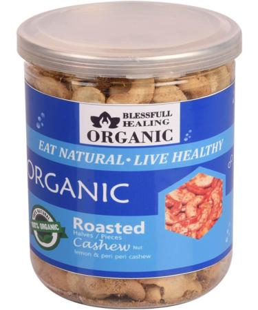 Blessfull Healing Organic Natural Vegan Lemon & Peri Peri Roasted Halves/Pieces Cashew Nuts Crunchy Kaju 250 Gram - Buy Online on SooperMarket.com
