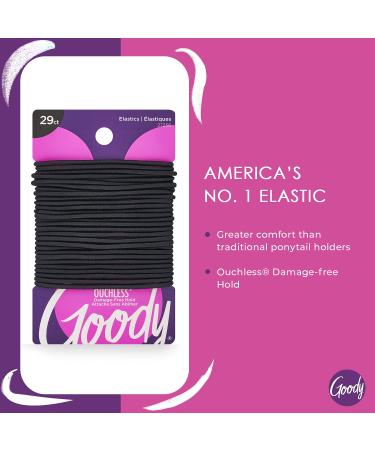 Goody Ouchless Women's Elastic Hair Ties - 29 Count Black - 2MM - Pain-Free Accessories for Braids & Ponytails - Buy Online on SooperMarket.com