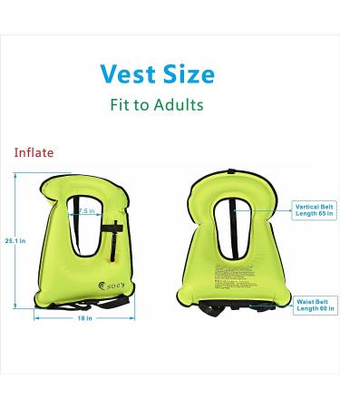 Adjustable Inflatable Snorkel Vest for Adults and Kids - Green | Water Sports Safety Gear | SOLY - Buy Online on SooperMarket.com