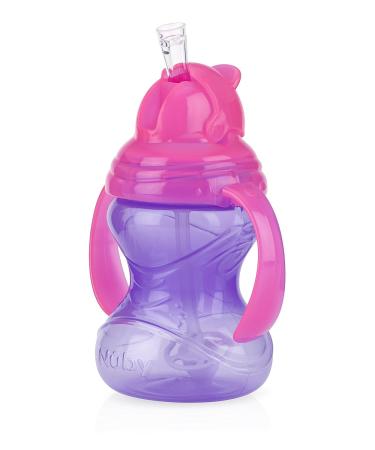 Nuby No-Spill Flip N' Sip Clik-It Cup with 360 Straw 8oz - Multicolor - Buy Online on SooperMarket.com