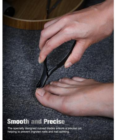 FERYES Wide Jaw Thick Toenail Clippers Thick Toenails - Precision Stainless Steel Toe Nail Clippers for Thick Nails for Seniors with Catcher -Black - Buy Online on SooperMarket.com