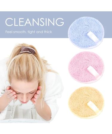 FRCOLOR 3Pcs Makeup Remover Pads - Soft Cleansing Cotton Round Beauty Sponge for Effortless Makeup Removal - Buy Online on SooperMarket.com