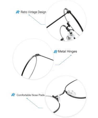Joxigo Blue Light Filter Glasses - Retro Round Metal Frame UV Protection Anti-Fatigue - Includes Pink Gold Glasses Case - Buy Online on SooperMarket.com