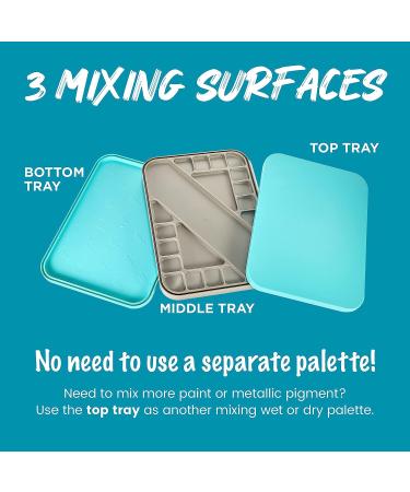 WetNDri Stay Wet Palette Kit for Acrylic Miniature Painting - 50pc Pallet Paper, 2 Sponge, Warhammer 40K Model Paint Brush Holder - Paint Mixing Storage Container with Lid - Buy Online on SooperMarket.com