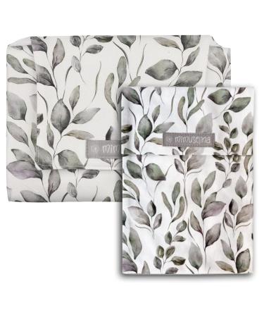Mimuselina 2 Pack: Baby changing pad on the way + diaper bag for on the go - foldable diaper pad and water -repellent with diaper pocket - portable diaper pad dirt -repellent pack botanic