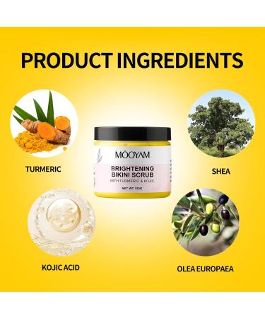 Bikini Area Exfoliator & Brightening Body Scrub - Turmeric & Kojic Acid for Ingrown Hair & KP Treatment | 5.29OZ - Buy Online on SooperMarket.com