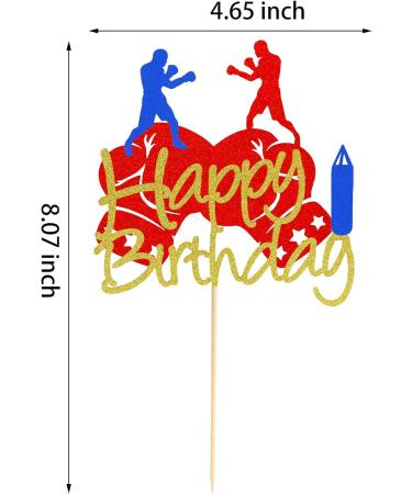 Arthsdite 1Pc Boxing Happy Birthday Cake Topper Boxing Gloves Cake Decorations Sports Birthday Theme Party Cake Decoration Supplies Boxing Cake Topper - Buy Online on SooperMarket.com