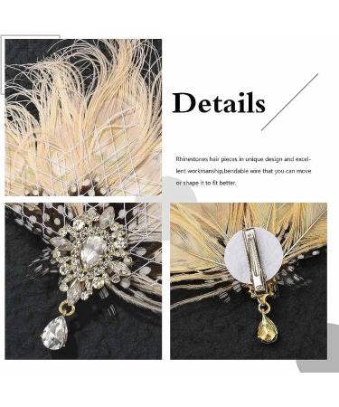 GENBREE Peacock Hair Clip 1920s Flapper Headpiece - Crystal Gatsby Headband for Women and Girls (White) | Prom Party Head Accessory - Buy Online on SooperMarket.com