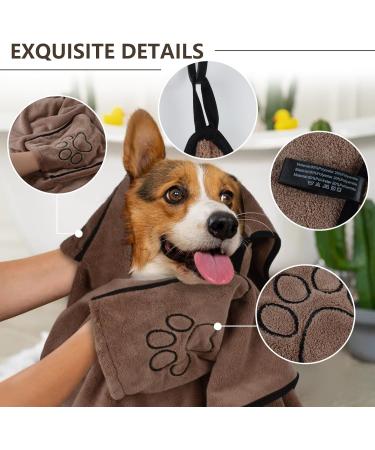 KinHwa Super Absorbent Microfiber Pet Towel for Dogs & Cats - 76CM x 127CM Dark Brown - Buy Online on SooperMarket.com