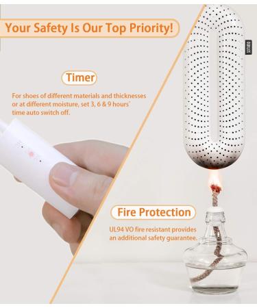 Snowpea Electric Shoe Dryer & Warmer | Eliminate Odor & Dry Shoes | 3/6/9 Hours Timer | Auto Shut Off | Standard UK Plug | Regular-White - Buy Online on SooperMarket.com