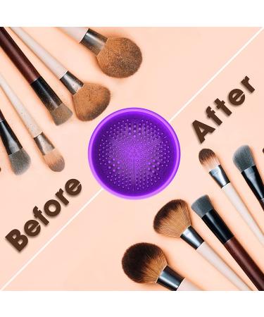 Electric Makeup Brush Cleaner Set - Automatic Spinner, Cleaning Mat - Christmas Gift for Her - Purple - Buy Online on SooperMarket.com