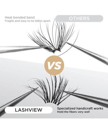LASHVIEW Cluster Lashes - DIY 3D Eyelash Extensions, Reusable, Black, Super Thin Band, 24 Criss Cross Mix - Buy Online on SooperMarket.com