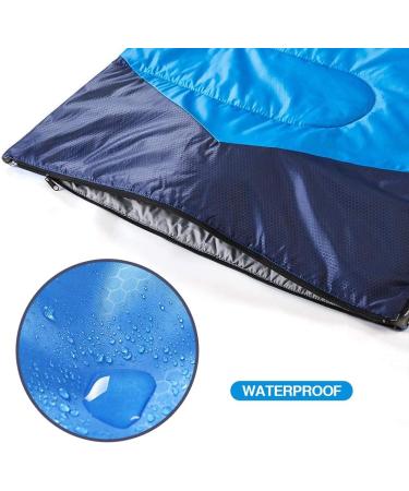 Oaskys Camping Sleeping Bag - 3 Season Lightweight Waterproof for Adults & Kids - Ideal for Summer, Spring, Fall - Camping Gear for Traveling and Outdoors - Blue - Buy Online on SooperMarket.com