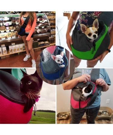Puppy Pet Sling Carrier for Small Dogs and Cats - Breathable Mesh Papoose Pouch Tote with Adjustable Shoulder Strap - Safety Pet Bag for Daily Walking - Up to 10lbs - Black - Buy Online on SooperMarket.com