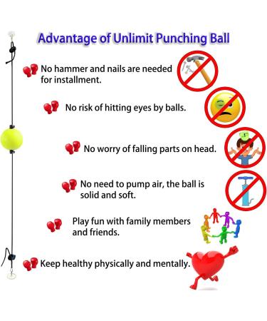 Boxing Reflex Ball Set for Hand Eye Coordination & Stress Relief - Home Training Equipment for Adults & Kids - No Hammer Installation Needed - Buy Online on SooperMarket.com