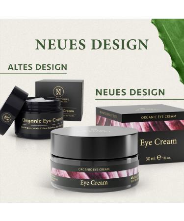 Organic Eye Cream 30ml - 100% Vegan with Aloe Vera Hyaluronic Acid & Argan Oil | Anti-Dark Circle Care for Men & Women | Natural Cosmetics - Buy Online on SooperMarket.com