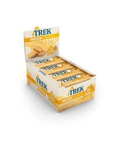 TREK High Protein Flapjack Peanut Butter - Gluten Free - Plant Based - Vegan Snack - 50g x 16 bars
