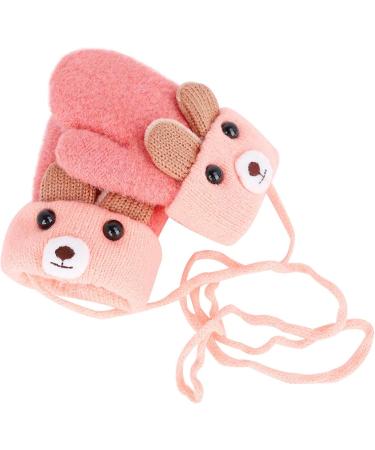 AIDIER Baby Winter Mittens with Fleece Lining | Knitted Gloves for Boys and Girls 0-3 Years | Deep Pink - Buy Online on SooperMarket.com