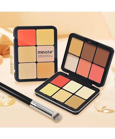 12 Colors Cream Makeup Palette for Cheeks - Blush Contour Concealer & Highlighter - Waterproof & Long-Lasting with Brush - Multi-functional Face Palette (Set #05 - Buy Online on SooperMarket.com
