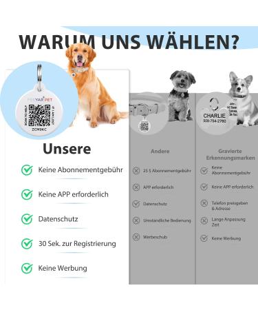 Personalized Dog Stamps & Engraved QR Code Tags | Customizable Pet Profiles | 2PCS-30MM | Ideal for Dogs & Cats | International Shipping - Buy Online on SooperMarket.com