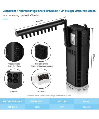 Forever Speed Aquarium Pump - 300L/h Internal Filter | Efficient 2W Pump for Aquariums - Buy Online on SooperMarket.com