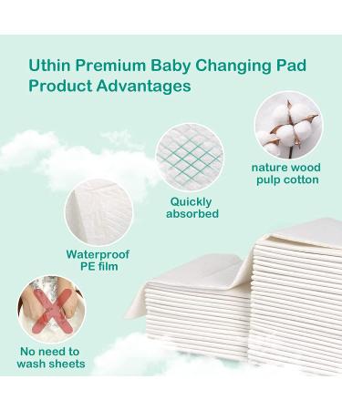UTHIN Disposable Changing Pads for Baby - 50 Count, 18x26 - Waterproof & Absorbent Table Protector for Diaper Changes at Home or Travel - Buy Online on SooperMarket.com