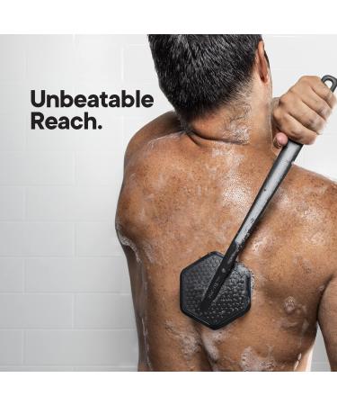 Tooletries Silicone Back Scrubber with Long Handle + Reusable Hook - Charcoal - Buy Online on SooperMarket.com