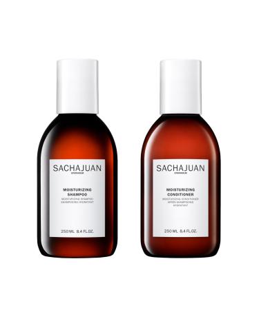 Sachajuan Moisturizing Shampoo and Conditioner Set with Heat Protectant - Ocean Silk Technology and Argan Oil For Optimal Moisture Repair Damage and Frizz Control - Set of 2 (8.4 oz)