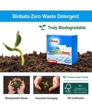 Eco-Friendly Laundry Detergent Sheets | Hypoallergenic Unscented & Biodegradable - 128 Loads for Sensitive Skin - Buy Online on SooperMarket.com