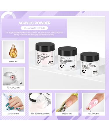 COSCELIA 3D Nail Extensions Powder - No Lamp Required White - 8g A01-025 | International Shipping Available - Buy Online on SooperMarket.com