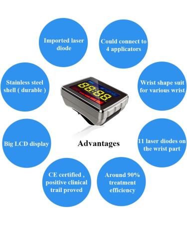 COZING Laser Wrist Watch 650nm Low Level Laser Therapy Device Treatment Mouth/Tongue Skin Ulcer Reduce The High Cholesterol High Blood Fat High Blood Sugar - Buy Online on SooperMarket.com