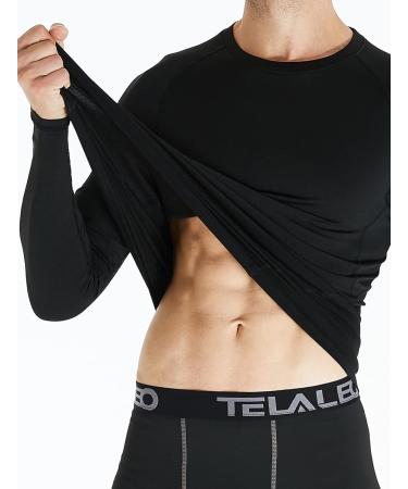Men's Long Sleeve Compression Shirts 4 Pack - Athletic Base Layer for Cold Weather Workout - Black, Large - Buy Online on SooperMarket.com