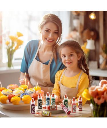 Oil Based Food Coloring Set for Chocolate - 10 Colors Oil Based Edible Food Dye for Sugar Candy Melts Oil Frosting Icing Dye for Baking Cookies Cake Decorating - 0.25 Fl. Oz/Bottles 6 ml (Pack of 10) - Buy Online on SooperMarket.com