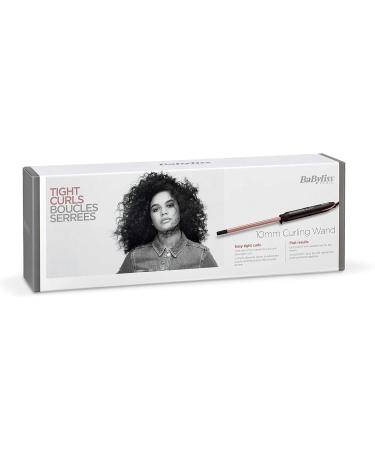 BaByliss 10mm Curling Wand C449E - Quartz-Ceramic Curling Iron for Tight Afro Curls | Pink & Black International Shipping Available - Buy Online on SooperMarket.com