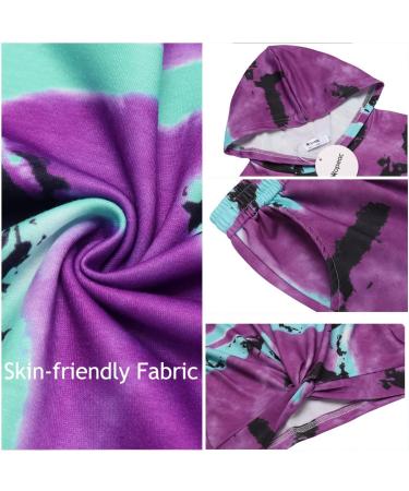 Hopeac Girls 2-Piece Tie Dye Set | Twist Front Top & Sweatpants | Purple, Green, Black | 5-6 Years - Buy Online on SooperMarket.com