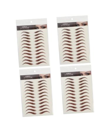 Baluue 20 Sheets Waterproof Eyebrow Stickers Eyebrow Peel off Natural Brow Eyebrow Fake Transfer Stickers