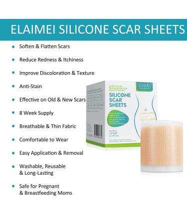 Medical Grade Silicone Scar Tape Roll (1.6 x 60) for Scar Removal - Professional Silicone Strips for Surgery, C-Section, Acne, Burn and Keloid - Safe & Reusable - 1.5M - Buy Online on SooperMarket.com