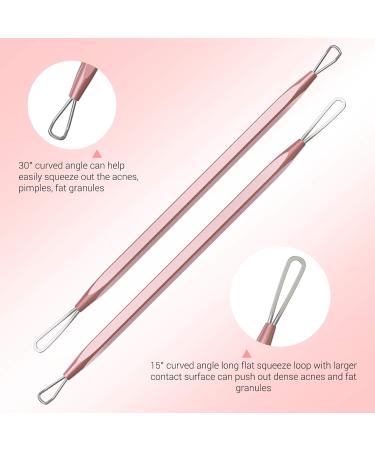 MelodySusie Blackhead Remover Kit - Professional Stainless Pimple Popper Tool for Nose & Face - Comedone Extractor & Blemish Whitehead Tool with Metal Case - Pink - Buy Online on SooperMarket.com