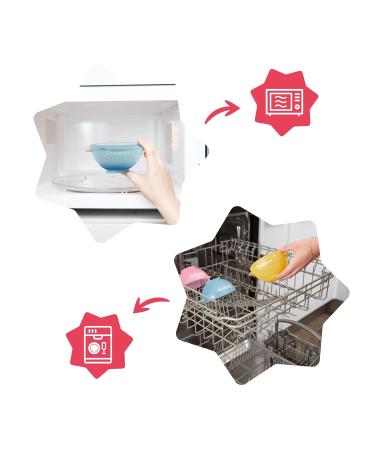 Buy Badabulle Set of 3 Funcolors Bowls with Lid & Non-Slip Suction Cup - 330ml Porridge Bowls for Kids | International Shipping - Buy Online on SooperMarket.com