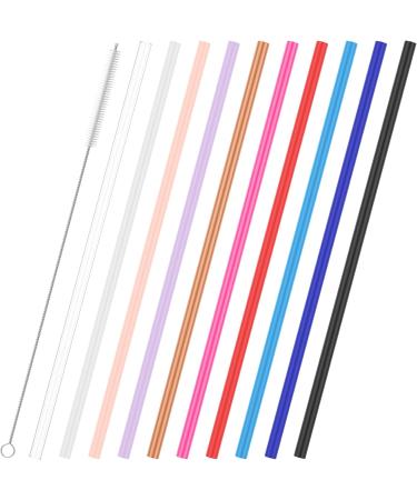 SHASUXTING 10 Pack Reusable Straws with Clearing Brush 12in Long Replacement Straws 10 Colors Tumblers Straw Replacement Food Grade Reusable Plastic Straws Durable for 40oz Tumblers Mugs Half Gallon J - Buy Online on SooperMarket.com