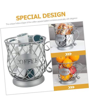 capsule coffee storage creamer container coffee espresso Fruit Storage Basket concentrate Fruit tray 20x19cm Silver - Buy Online on SooperMarket.com