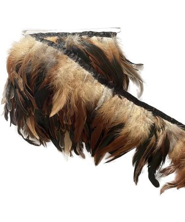 LONDGEN Rooster Feather Trim Fringe 5-7 Craft Trim 5 Yards Pack - Natural - Buy Online on SooperMarket.com