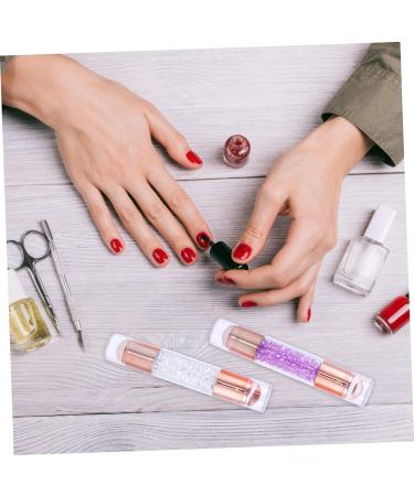 minkissy 2pcs Nail Stamp Nail Art Stamper Head French Tip Nail Tool Nail Art Stamp Tool Nail Art Stamper for French Manicure Nail Art Stamping Tools Silica Gel Template Purple Printing 11.50X2.00X2.00CM Purple - Buy Online on SooperMarket.com