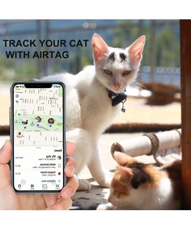 Adjustable Airtag Cat Neck Band with Bell | Silicone Protective Cover & Breakaway Safety Buckle | Black | Compatible with Apple Airtag - Buy Online on SooperMarket.com