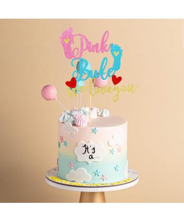 Arthsdite 1Pc Pink or Blue We Love You Cake Topper with Footprint Gender Reveal Cake Decorations for Baby Shower Gender Reveal Theme Kids Boys Girls Birthday Party Decoration Supplies Pink Or Bule Cake Topper - Buy Online on SooperMarket.com